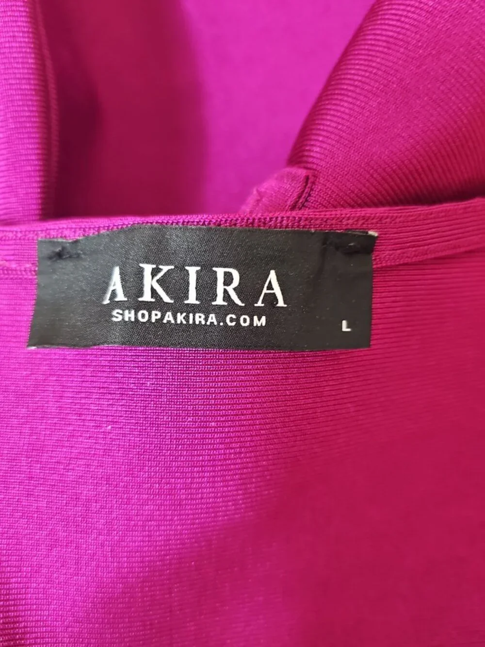 Akira Halter Neck Peplum Mermaid Bandage Cocktail Dress Magenta L